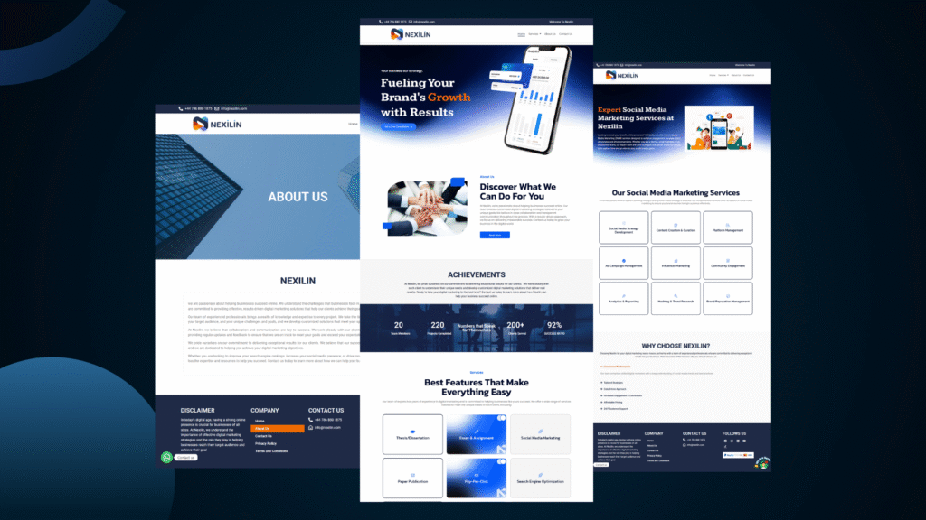 modern website interface